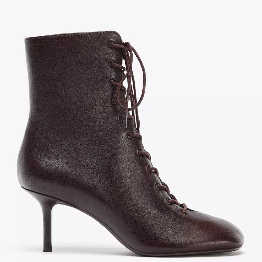 Zara Brown Lace-Up Ankle Boots EU 40